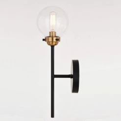 Vaxcel Orbit Brass/Oil Rubbed Bronze Industrial MCM Wall Sconce, Glass Globe, 16"H -home bar shop ed412a8e0166df20 5609 w800 h800 b0 p0