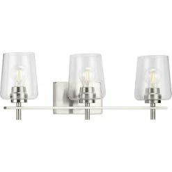 Progress Lighting 3-Light Clear Glass New Traditional Bath Vanity Light, Brushed Nickel -home bar shop ed61b0e501344560 4257 w800 h800 b1 p0