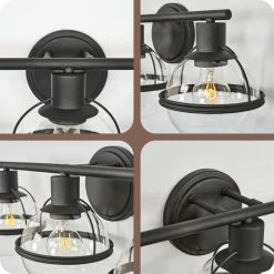 Kira Home Myles 23" Farmhouse / Bathroom Light, Glass Globe Shade -home bar shop edc1a490028b3b47 8435 w800 h800 b0 p0