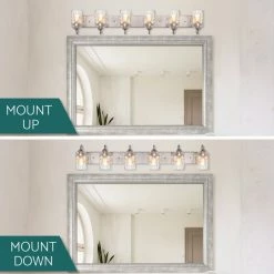 Kira Home Armada II 48" Over Mirror / Bathroom Light, Hammered Glass Shades -home bar shop edd1f47b00c3d66a 8686 w800 h800 b0 p0