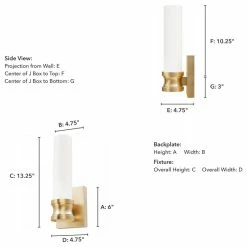 Hunter Fan Company Lenlock Alturas Gold, Cased White Glass 1 Light Sconce Wall Light -home bar shop eea16eb703b89078 8126 w800 h800 b1 p0