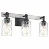 Kira Home Ashland 23.5" Farmhouse Bathroom / Light, Hammered Glass Shades, White