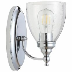 JONATHAN Y Marais Metal/Glass LED Vanity Light, Chrome, Width: 5.50" -home bar shop eee18f4b03cab0e1 8465 w800 h800 b1 p0