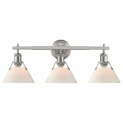 Golden Lighting Orwell 3-Light Bath Vanity, Opal Glass