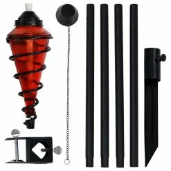 Sunnydaze Decor Sunnydaze 2-in-1 Swirling Metal Glass Outdoor Lawn Torch Set Of 4, Red -home bar shop ef514b500f3d603d 5790 w800 h800 b1 p0