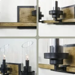 Kira Home Sierra 22" Farmhouse / Bathroom Light, Cylinder Glass Shades, Smoked -home bar shop f021a86602cfd6ec 8429 w800 h800 b0 p0