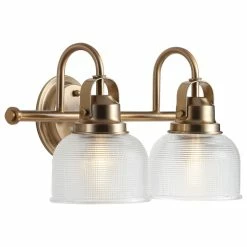 JONATHAN Y Virginia 1-light Metal/Glass LED Vanity Light, Brass Gold, 2-Light