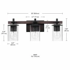 Globe Electric 3-Light Matte Black Vanity Light With Seeded Glass Shades 15 Globe Electric 3-Light Matte Black Vanity Light With Seeded Glass Shades -home bar shop f081bb9e01819e23 0501 w800 h800 b1 p0