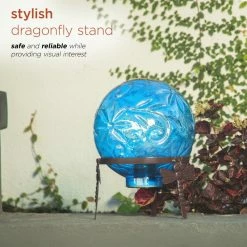 Alpine Corporation Alpine Blue Glass Globe Decor With LED Light, 13" Tall -home bar shop f0f126d700fefa51 9876 w800 h800 b0 p0