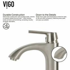 VIGO Oceania Glass Vessel Sink And Linus Faucet Set, Brushed Nickel Finish -home bar shop f0f175c90e9ed9a1 2607 w800 h800 b1 p0