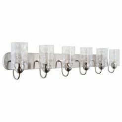 Kira Home Armada II 48" Over Mirror / Bathroom Light, Hammered Glass Shades
