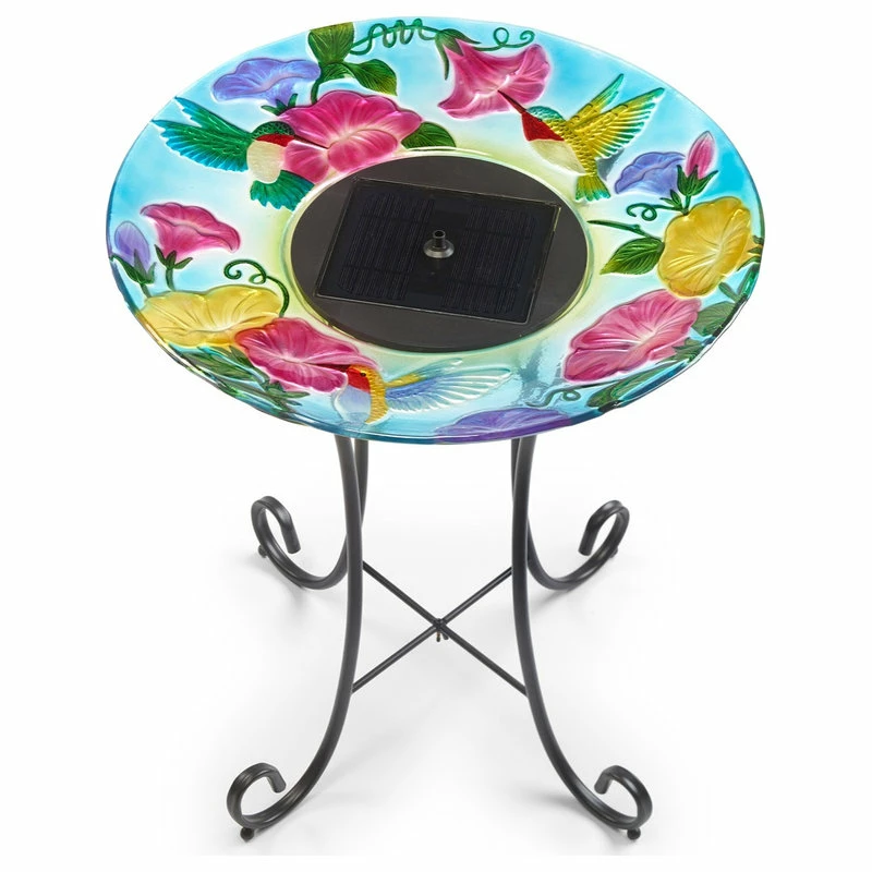 Smart Living Home & Garden Hummingbird Glass Solar Birdbath 2 Smart Living Home & Garden Hummingbird Glass Solar Birdbath - Image 2