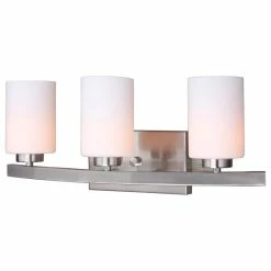 Woodbridge Lighting Inc. Woodbridge Lighting Charlotte 3-Light Bath, Opal Cylinder Glass, Halogen G9