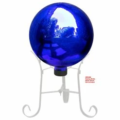 Alpine Corporation 10" Diameter Indoor/Outdoor Glass Gazing Globe Festive Yard Décor, Blue -home bar shop f24103300f4a2711 3488 w800 h800 b1 p0