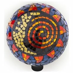 Alpine Corporation Indoor/Outdoor Glass Mosaic Sun And Moon Design Gazing Globe Yard Decoration -home bar shop f251b4af003694a5 3490 w800 h800 b1 p0