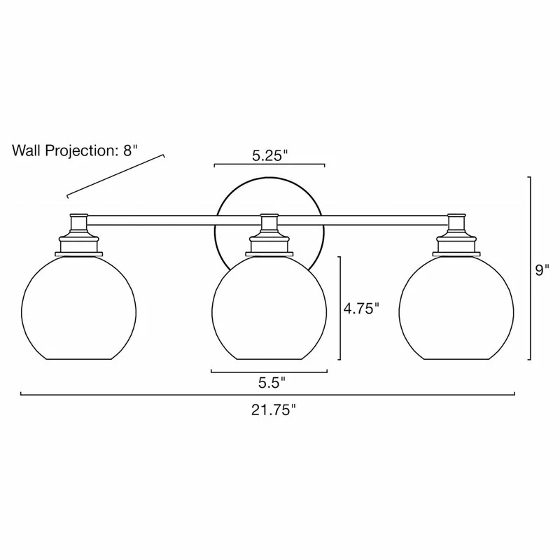 Kira Home Odette 22" Bathroom Light, Glass Globe Shades, Warm Brass Accents, Oil 6 Kira Home Odette 22" Bathroom Light, Glass Globe Shades, Warm Brass Accents, Oil - Image 6
