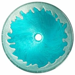 Eden Bath - Vessel Sinks Modern Blue Ice Round Tempered Glass Vessel Sink For Bathroom 16.5" -home bar shop f2c144ce0f8a0315 0601 w800 h800 b1 p0