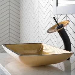 Kraus USA, Inc. Golden Pearl Rectangle Glass Vessel Bathroom Sink -home bar shop f2c15d1400e5e772 3162 w800 h800 b0 p0