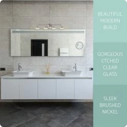 Kira Home Soleil 29" LED Bathroom Light, Etched Glass Shades, 3000K Soft White -home bar shop f3f1f6e8036a56d9 8444 w800 h800 b0 p0