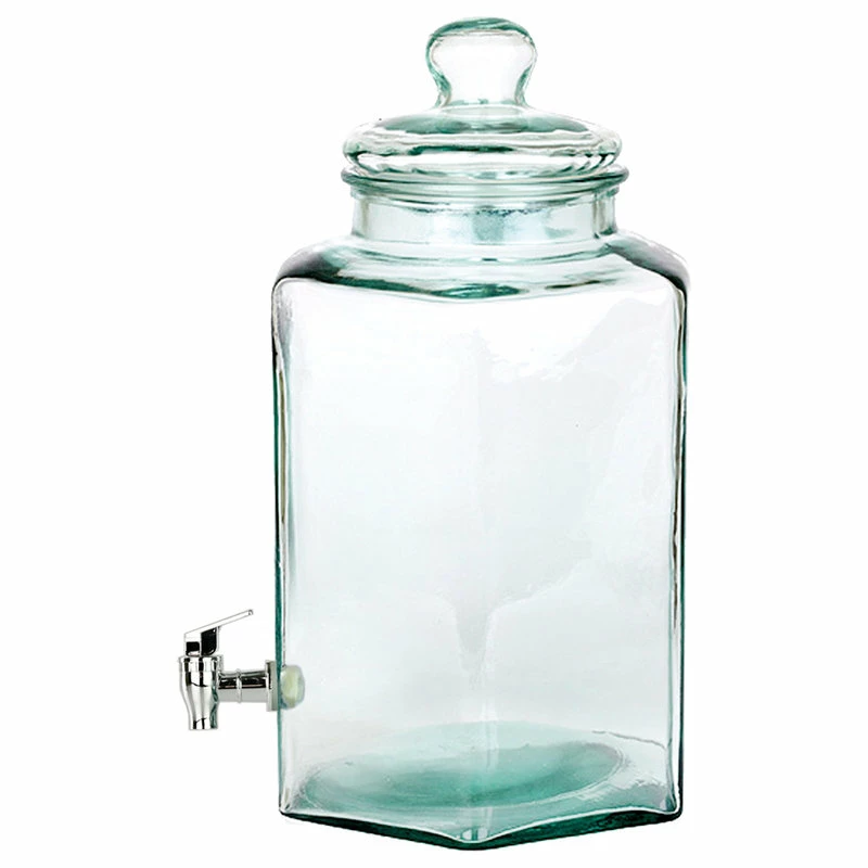Couronne Co. Small Hexagonal Recycled Glass Jar With Spigot 1 Couronne Co. Small Hexagonal Recycled Glass Jar With Spigot