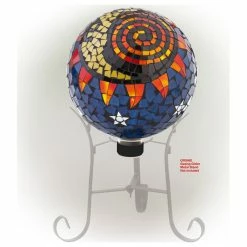 Alpine Corporation Indoor/Outdoor Glass Mosaic Sun And Moon Design Gazing Globe Yard Decoration -home bar shop f4918559003694a6 3490 w800 h800 b1 p0