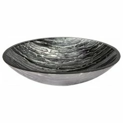 Eden Bath - Vessel Sinks Silver And Black Streaked Oval Glass Vessel Sink For Bathroom, 19 X 15 Inch