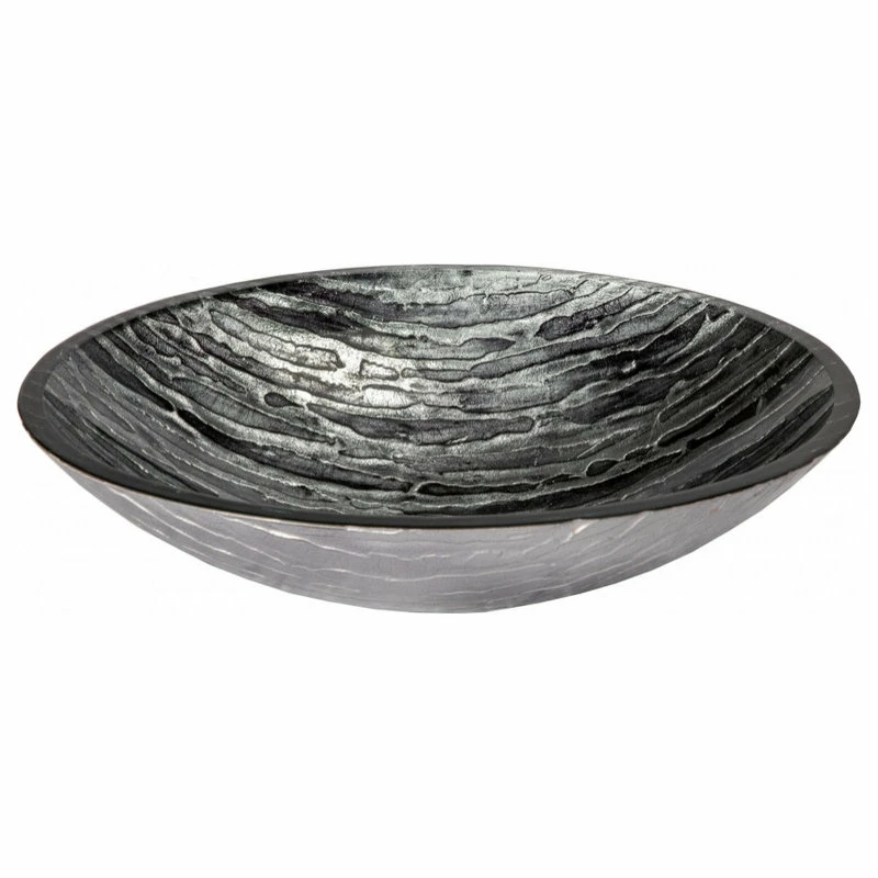 Eden Bath - Vessel Sinks Silver And Black Streaked Oval Glass Vessel Sink For Bathroom, 19 X 15 Inch 1 Eden Bath - Vessel Sinks Silver And Black Streaked Oval Glass Vessel Sink For Bathroom, 19 X 15 Inch
