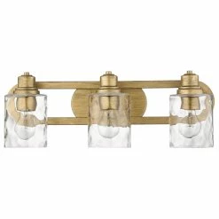 Acclaim Lighting Lumley Antique Gold 3-Light Bath Vanity With Clear Optic Glass