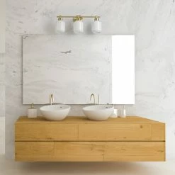 Globe Electric Cannes 3-Light Matte Brass Vanity Light With Opal Glass Shades -home bar shop f4d1fdce02bb56a2 0540 w800 h800 b0 p0