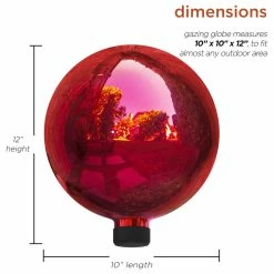 Alpine Corporation 10" Diameter Indoor/Outdoor Glass Gazing Globe Yard Decoration, Red -home bar shop f52179bf0019f376 3521 w800 h800 b1 p0