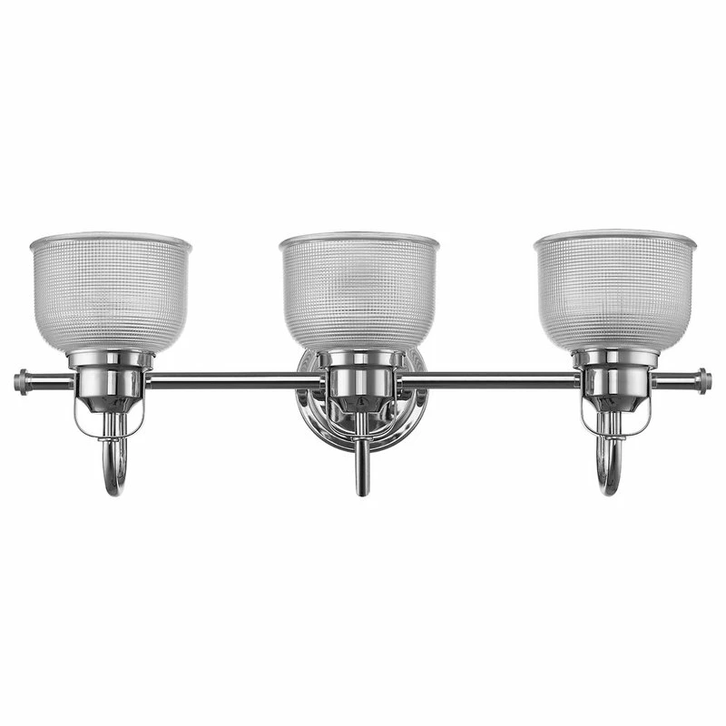 CHLOE Lighting, Inc. Lucie 3-Light Chrome Finish Bath Vanity Wall Fixture Clear Glass 25" 2 CHLOE Lighting, Inc. Lucie 3-Light Chrome Finish Bath Vanity Wall Fixture Clear Glass 25" - Image 2