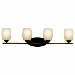 Kichler Olde Bronze And Etched Glass 4 Light Bath Wall Fixture