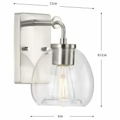 Progress Lighting Caisson 1-Light Brushed Nickel Clear Glass Industrial Bath Vanity Light -home bar shop f5b1bf7600d4af87 3262 w800 h800 b1 p0