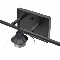 A Touch Of Design 3-Light Bathroom Vanity Light With Clear Glass Shades, Dimmer Compatible, Black -home bar shop f69141ca0335f857 1622 w800 h800 b1 p0