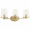 Kira Home Trinity 24" Bathroom Light, Light Fixtures, Cone, Funnel Glass Shades