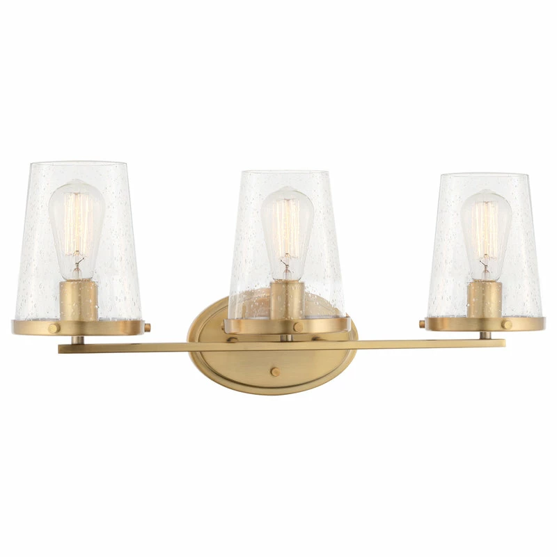 Kira Home Trinity 24" Bathroom Light, Light Fixtures, Cone, Funnel Glass Shades 1 Kira Home Trinity 24" Bathroom Light, Light Fixtures, Cone, Funnel Glass Shades