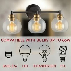 Kira Home Odette 22" Bathroom Light, Glass Globe Shades, Warm Brass Accents, Oil 10 Kira Home Odette 22" Bathroom Light, Glass Globe Shades, Warm Brass Accents, Oil -home bar shop f7b1087600de4874 8687 w800 h800 b0 p0