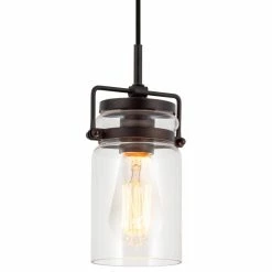Kira Home Wyer 8" / Farmhouse Pendant Light, Glass Cylinder Shade, Dimmable