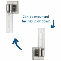 Progress Lighting Clarion 1-Light Brushed Nickel Clear Glass Modern Wall Light -home bar shop f8d16fff0feb8158 0383 w800 h800 b1 p0