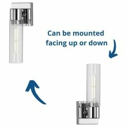 Progress Lighting Clarion 1-Light Polished Chrome Clear Glass Modern Wall Light -home bar shop f9610fde0feb8155 4767 w800 h800 b1 p0