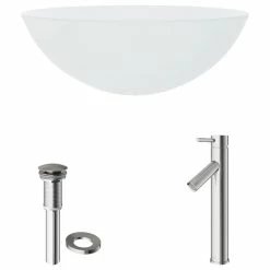 VIGO White Frost Glass Vessel Bathroom Sink Set With Dior Vessel Faucet 24 VIGO White Frost Glass Vessel Bathroom Sink Set With Dior Vessel Faucet -home bar shop f97184750e9ed968 2724 w800 h800 b1 p0