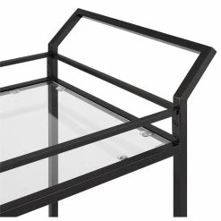 Pemberly Row Glass Top Metal Bar Cart In Oil Rubbed Bronze -home bar shop f98167090f614b87 6690 w800 h800 b1 p0