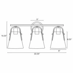 Kira Home Branson 22" Farmhouse Bathroom Light, Seeded Glass Cone Shades -home bar shop f9b10c970357b156 8434 w800 h800 b1 p0