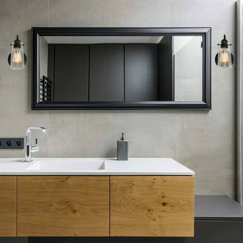 Kira Home Rayne 9.5" 1-Light Wall Sconce/Bathroom Light, Seeded Glass + Black 4 Kira Home Rayne 9.5" 1-Light Wall Sconce/Bathroom Light, Seeded Glass + Black - Image 4