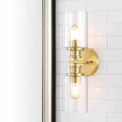 JONATHAN Y Jules Edison 16.5" 2-Light Seeded Glass LED Vanity, Brass Gold 12 JONATHAN Y Jules Edison 16.5" 2-Light Seeded Glass LED Vanity, Brass Gold -home bar shop fad141f1014cad88 9290 w800 h800 b0 p0