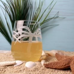 Rolf Glass Palm Tree Stemless Wine Glass, 17 Ounce, Set Of 4 -home bar shop fad1bba30bf02f5b 8667 w800 h800 b0 p0