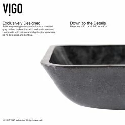 VIGO Rectangular Gray Onyx Glass Vessel Bathroom Sink Set With Niko Vessel Faucet 25 VIGO Rectangular Gray Onyx Glass Vessel Bathroom Sink Set With Niko Vessel Faucet -home bar shop fb0128560e9ed956 2982 w800 h800 b1 p0