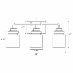 Kira Home Orson 22" Farmhouse / Bathroom Light, Cylinder Glass Shades, Smoked -home bar shop fb51bde103ab71ea 8687 w800 h800 b1 p0