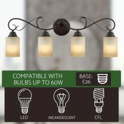 Kira Home Villa 31" Bathroom Light, Amber Frosted Glass Shades, Oil Rubbed 12 Kira Home Villa 31" Bathroom Light, Amber Frosted Glass Shades, Oil Rubbed -home bar shop fb81d9c100d114ae 8696 w800 h800 b0 p0