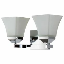 JONATHAN Y Staunton 1-Light Iron/Glass Modern Cottage LED Vanity Light, Chrome, 2-Light -home bar shop fbd13e4303caa955 5552 w800 h800 b1 p0